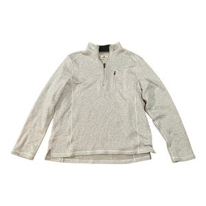 Woolrich Mens XL QUARTER ZIP PULLOVER Sweater ￼Tan 100% Polyester With Pocket